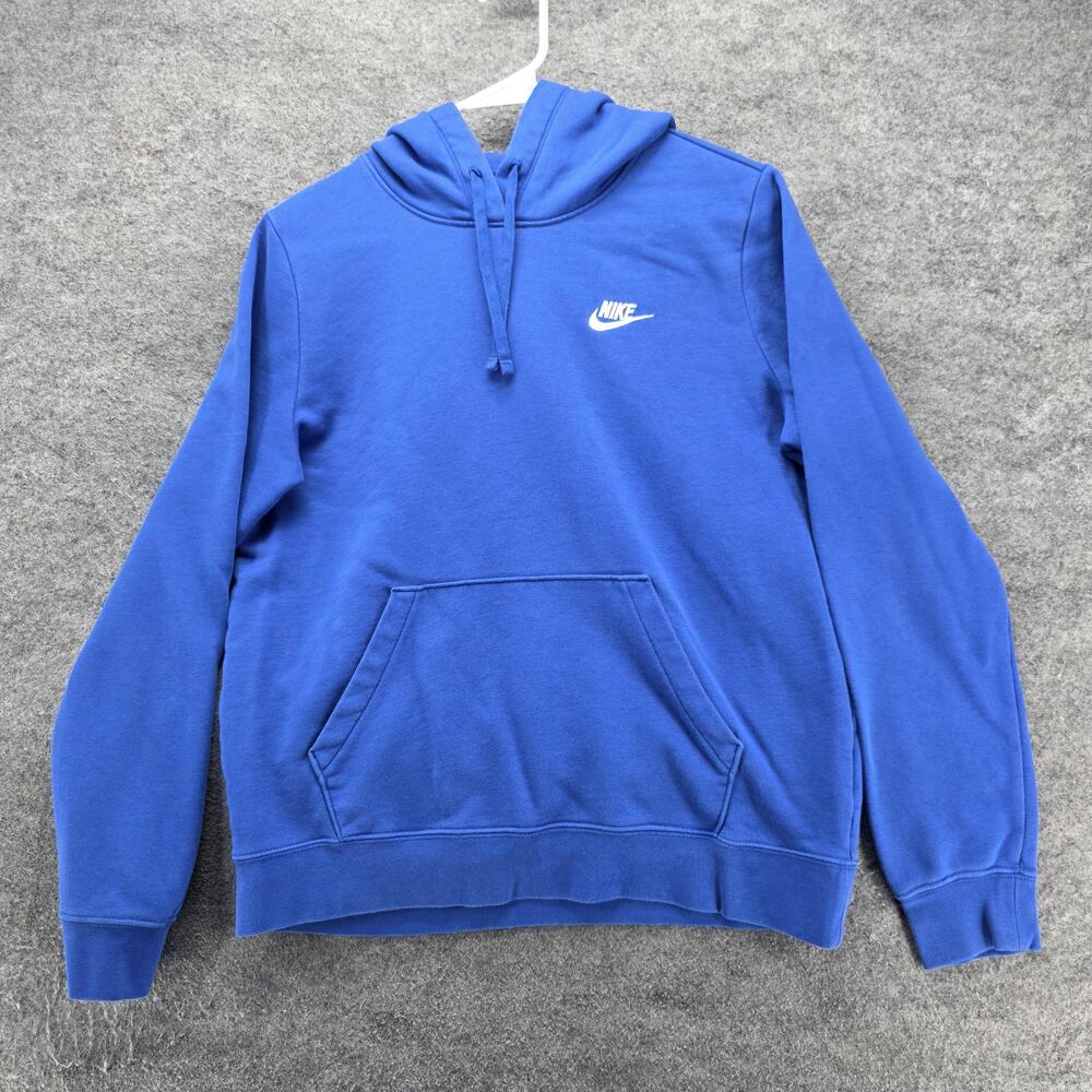 Nike Hoodie Mens M Blue Pullover Hooded Pockets Lined Embroidered DQ5793-480